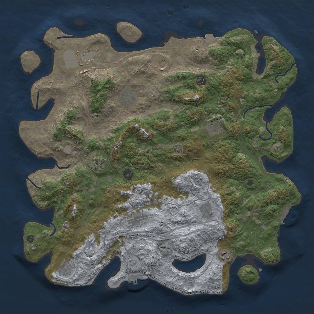 Rust Map: Procedural Map, Size: 4500, Seed: 1970430359, 19 Monuments