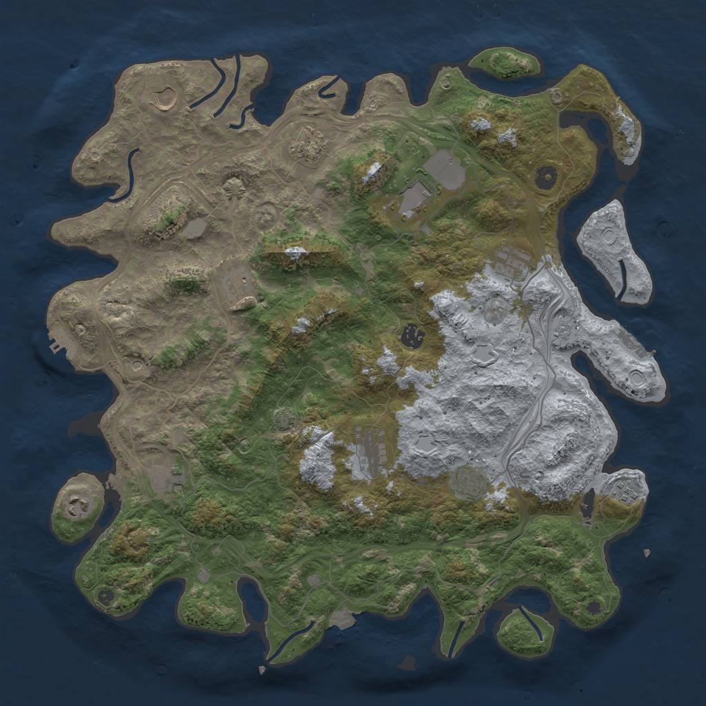 Rust Map: Procedural Map, Size: 4500, Seed: 115526913, 19 Monuments