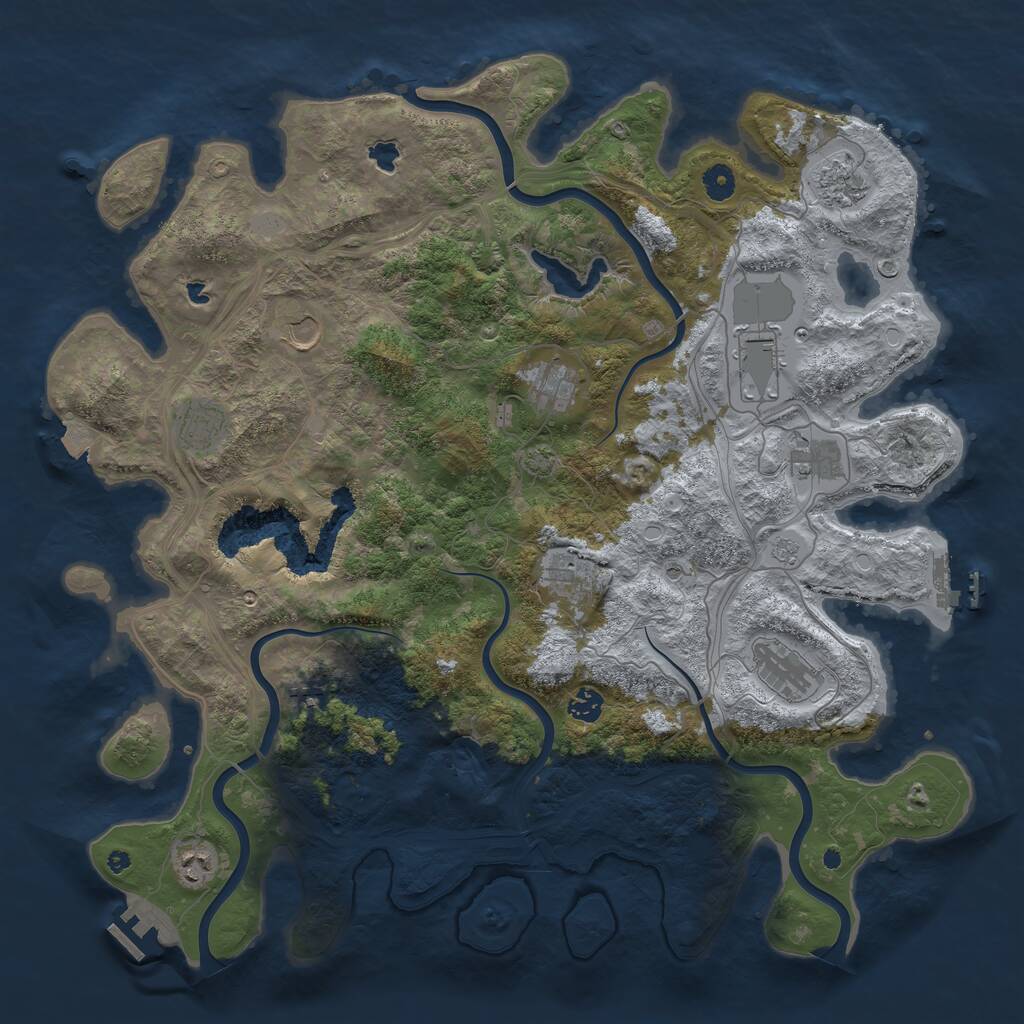 Rust Map: Procedural Map, Size: 4500, Seed: 8832587, 17 Monuments