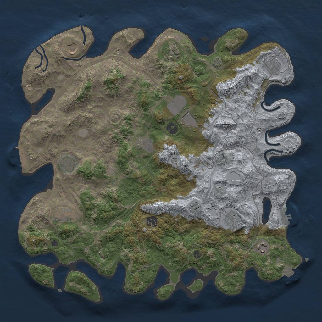 Rust Map: Procedural Map, Size: 4250, Seed: 69064936, 19 Monuments