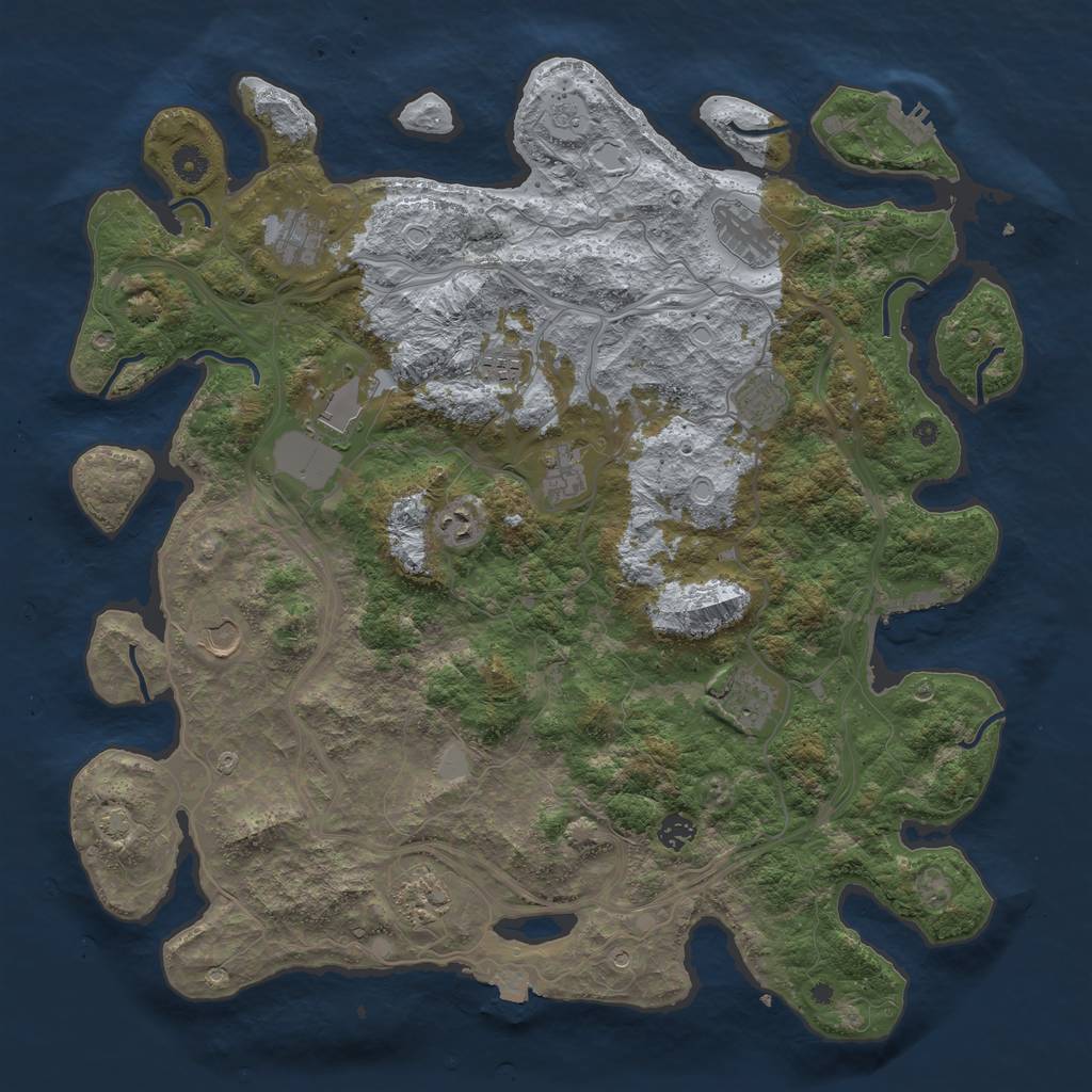 Rust Map: Procedural Map, Size: 4500, Seed: 907002632, 19 Monuments