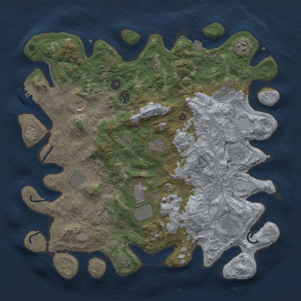 Rust Map: Procedural Map, Size: 4250, Seed: 11588746, 18 Monuments