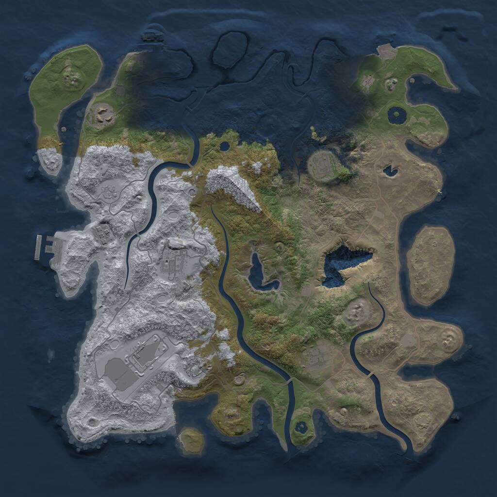 Rust Map: Procedural Map, Size: 4000, Seed: 6738332, 13 Monuments