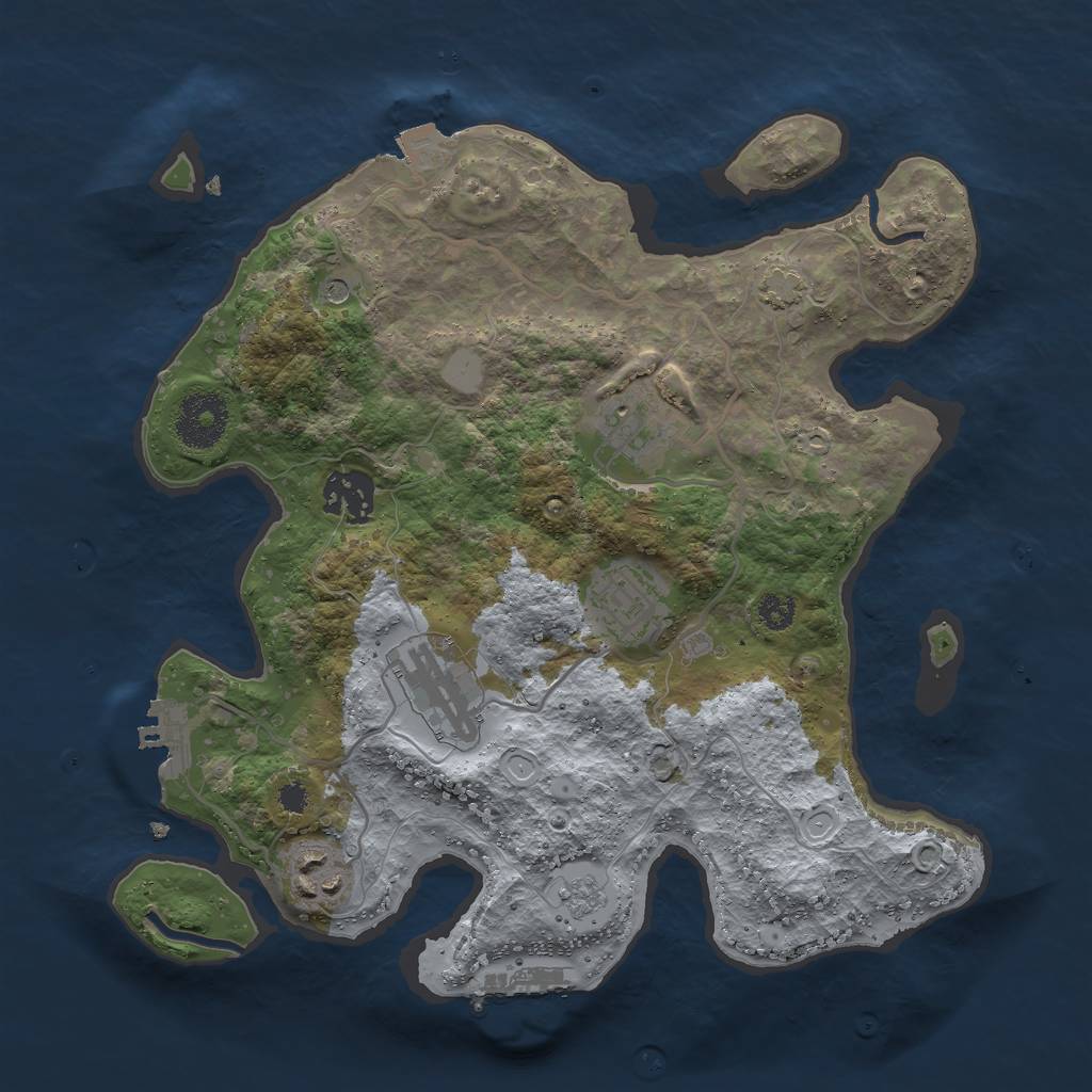 Rust Map: Procedural Map, Size: 3000, Seed: 1951746085, 13 Monuments
