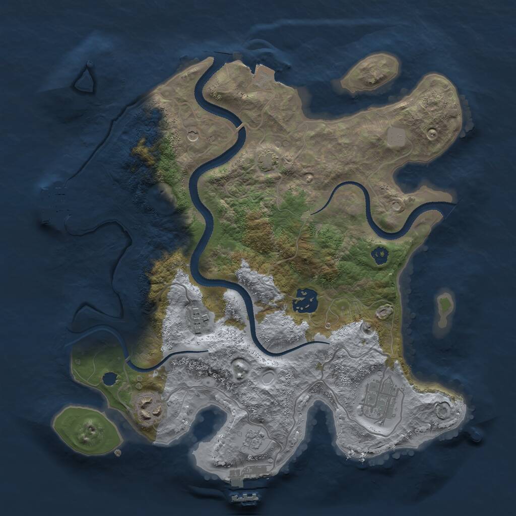 Rust Map: Procedural Map, Size: 3000, Seed: 1951746085, 10 Monuments