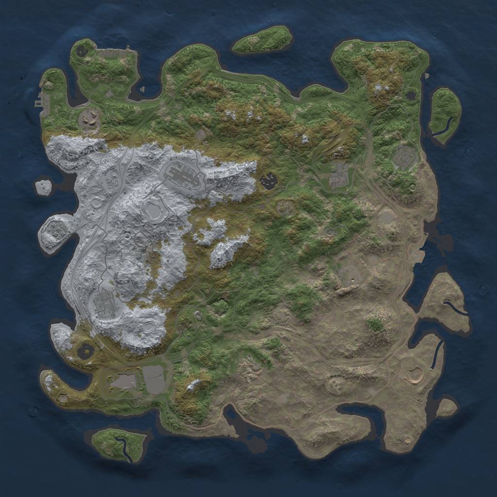 Rust Map: Procedural Map, Size: 4500, Seed: 859650564, 19 Monuments