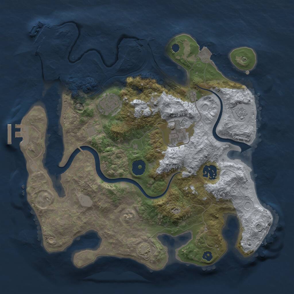 Rust Map: Procedural Map, Size: 3000, Seed: 1098212, 8 Monuments