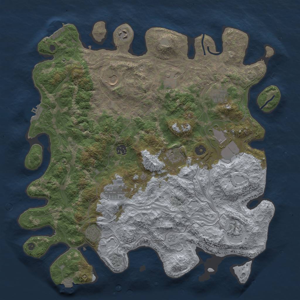 Rust Map: Procedural Map, Size: 4250, Seed: 895661508, 19 Monuments