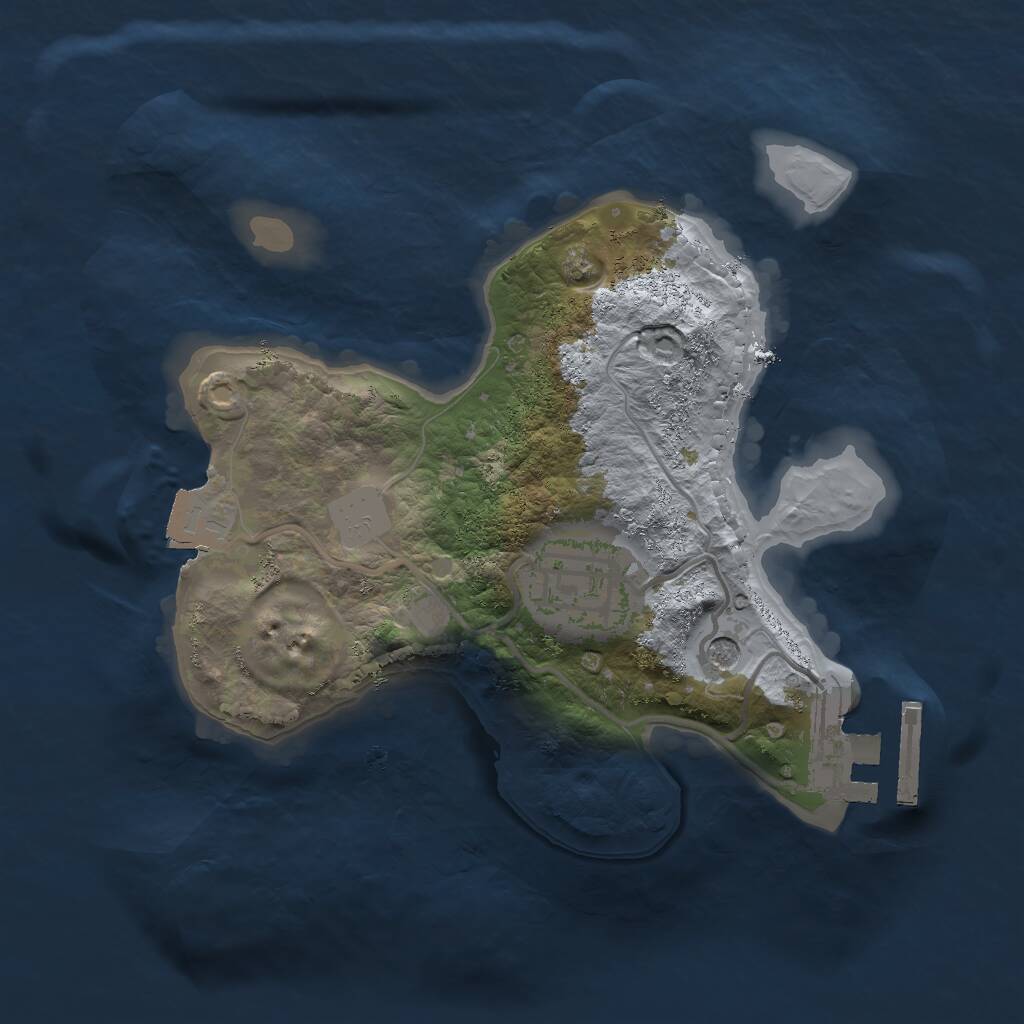 Rust Map: Procedural Map, Size: 2000, Seed: 105505860, 4 Monuments