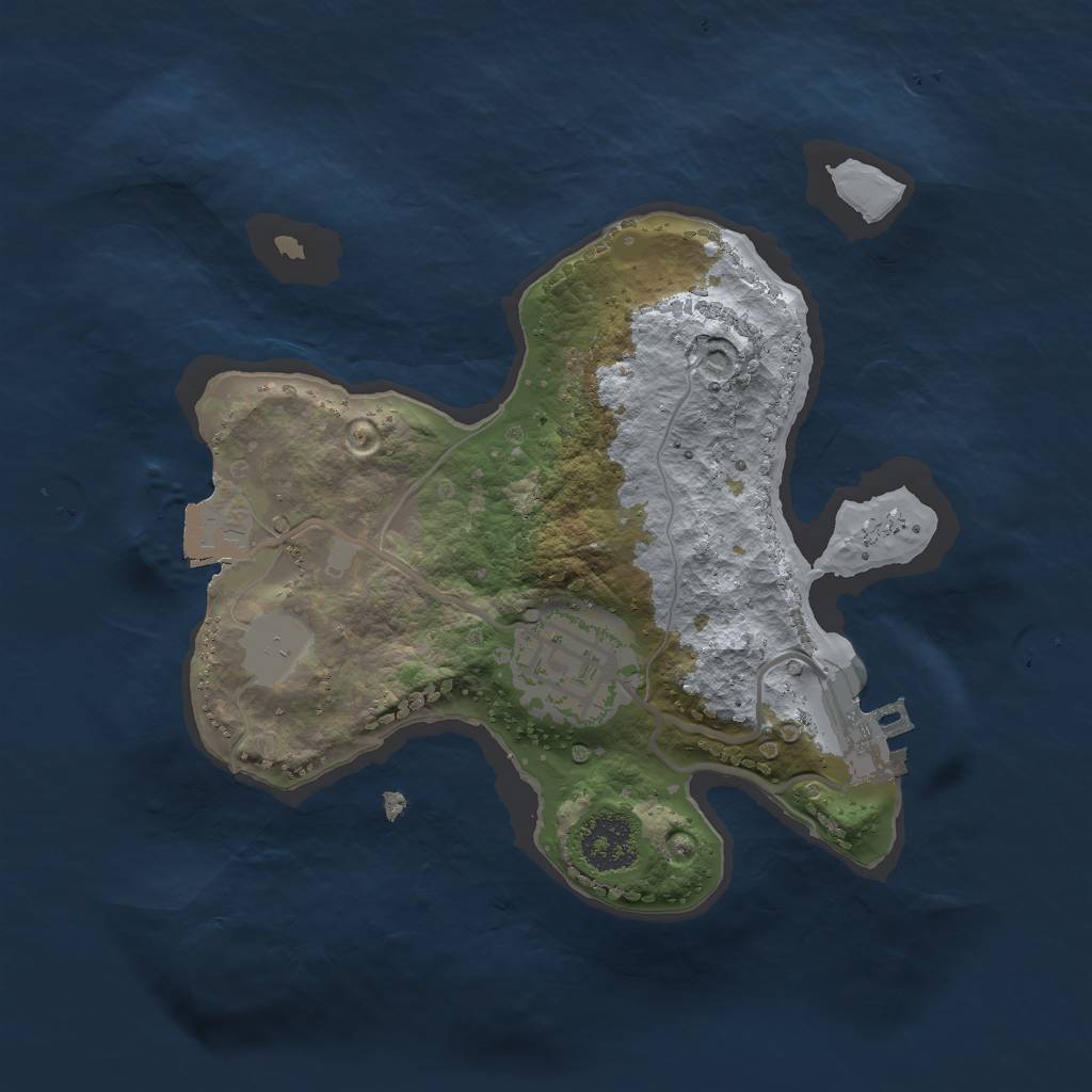 Rust Map: Procedural Map, Size: 2000, Seed: 105505860, 5 Monuments