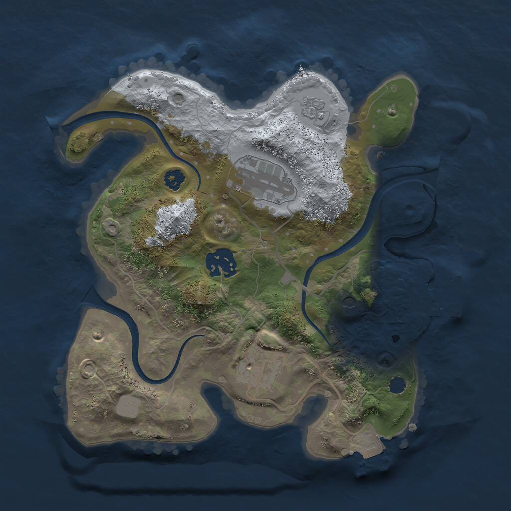 Rust Map: Procedural Map, Size: 2500, Seed: 7465, 7 Monuments