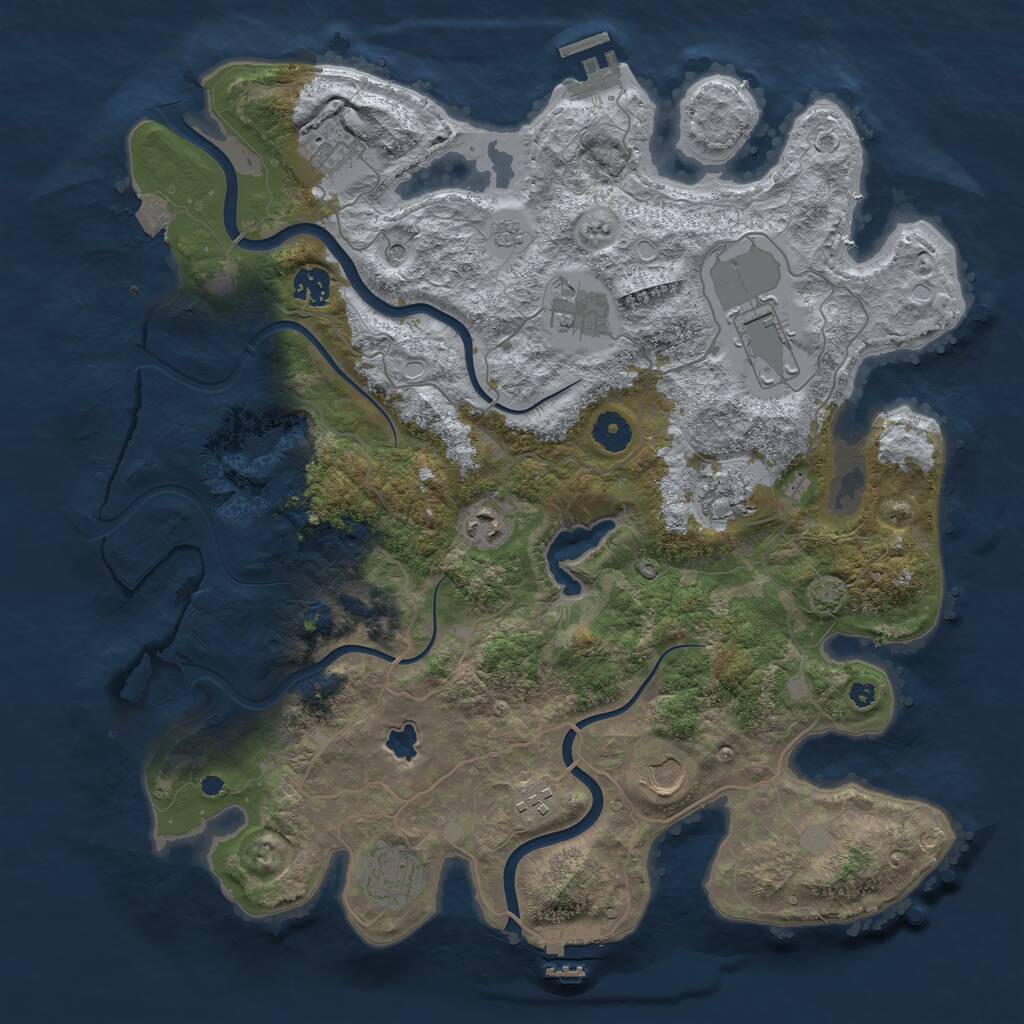 Rust Map: Procedural Map, Size: 4000, Seed: 601758897, 15 Monuments