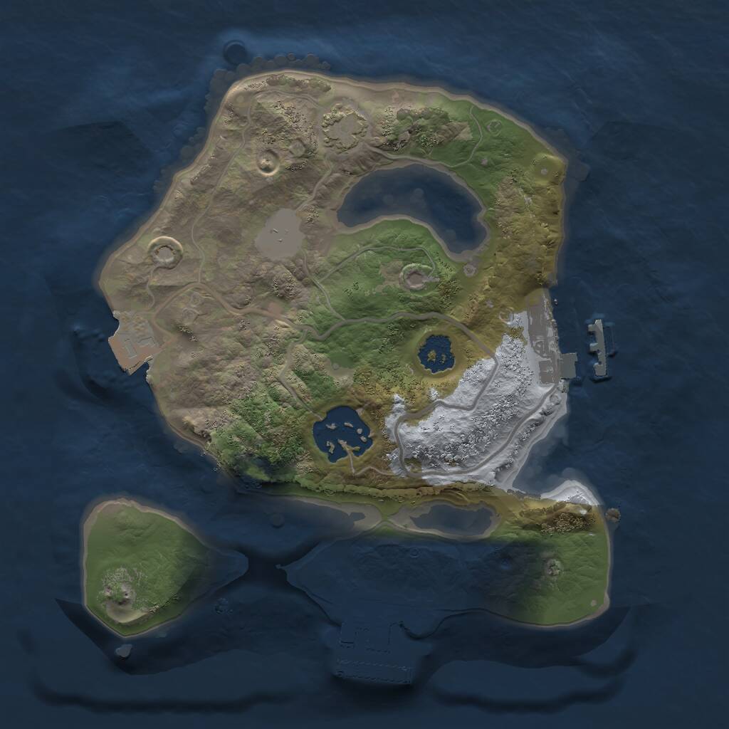 Rust Map: Procedural Map, Size: 2000, Seed: 1732888994, 5 Monuments