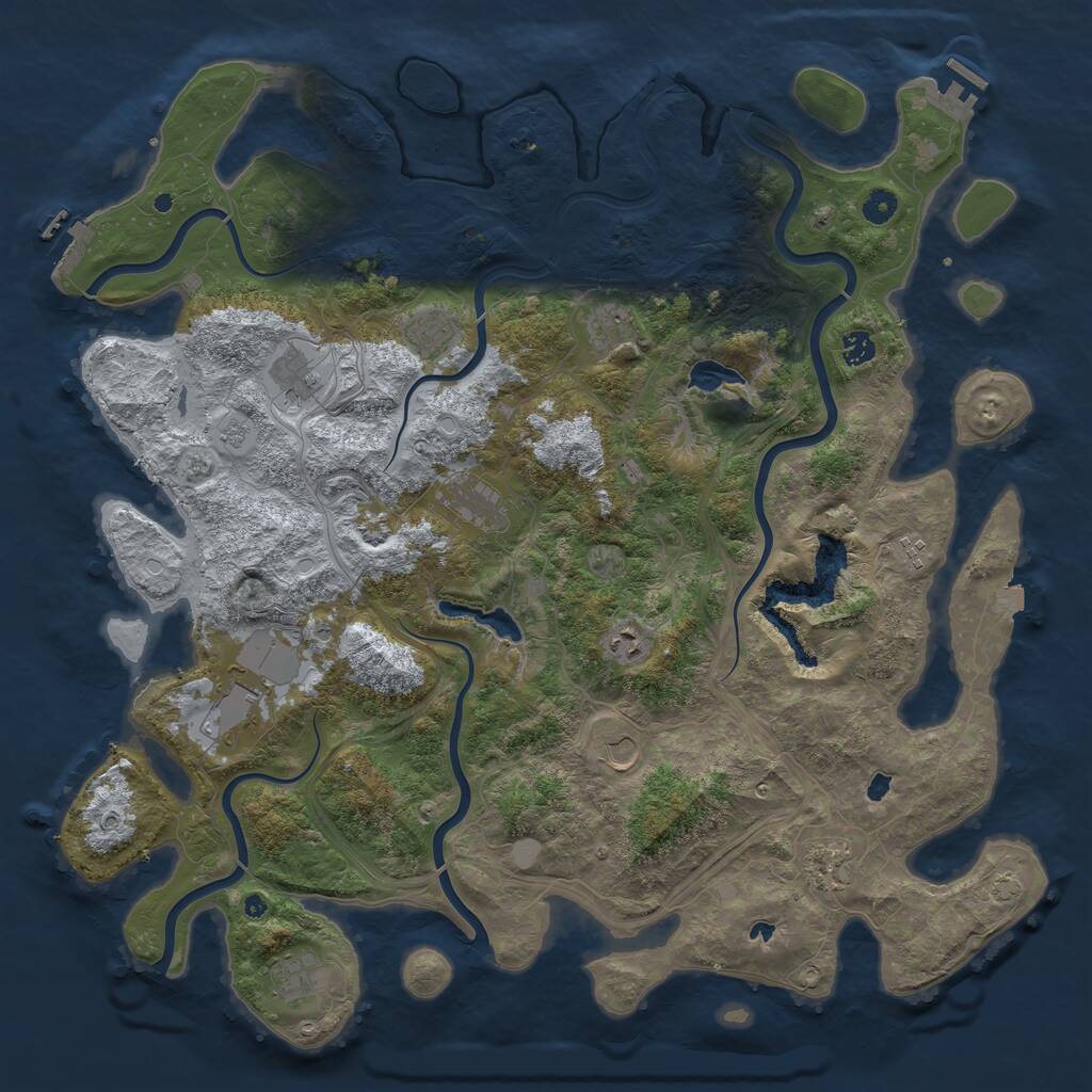 Rust Map: Procedural Map, Size: 4800, Seed: 1703531296, 17 Monuments