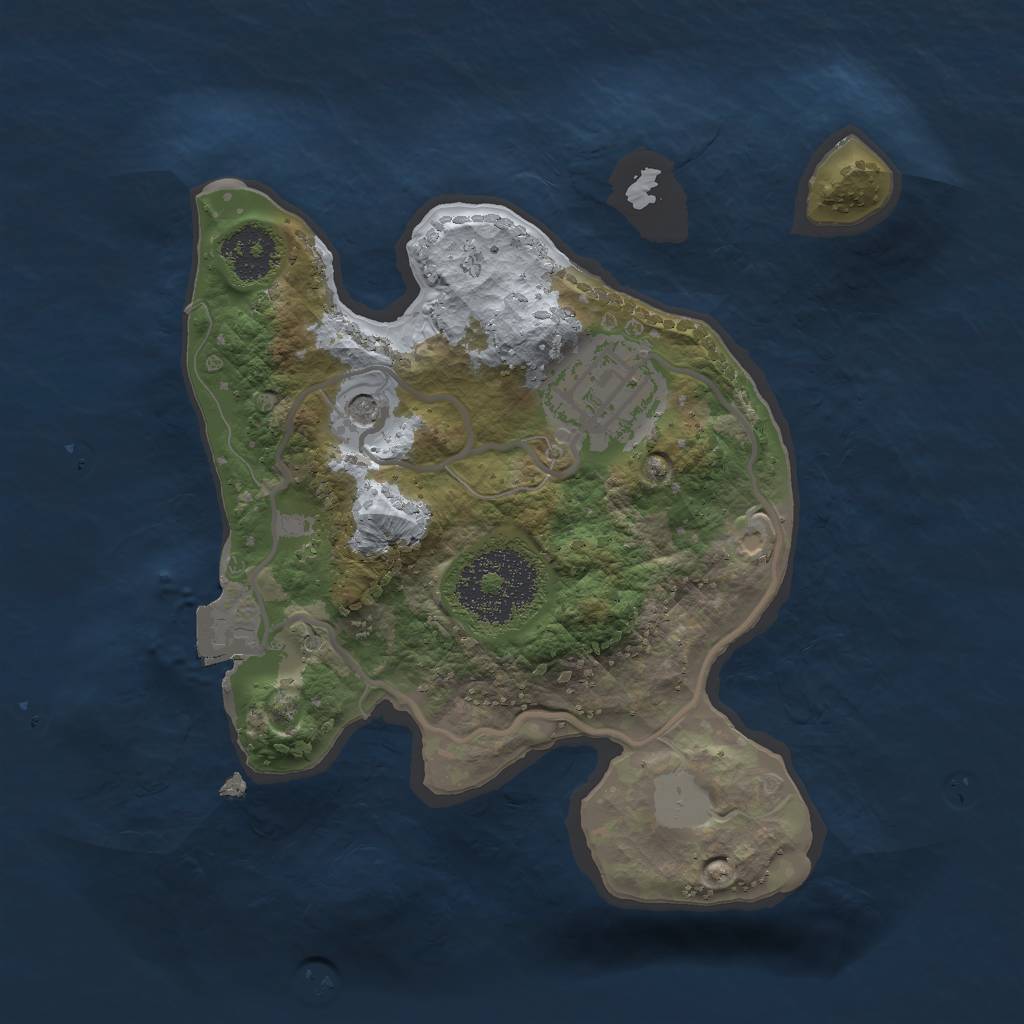 Rust Map: Procedural Map, Size: 2000, Seed: 3457, 5 Monuments