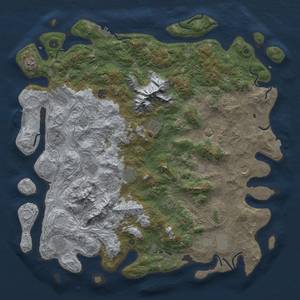 Thumbnail Rust Map: Procedural Map, Size: 5000, Seed: 34321234, 19 Monuments