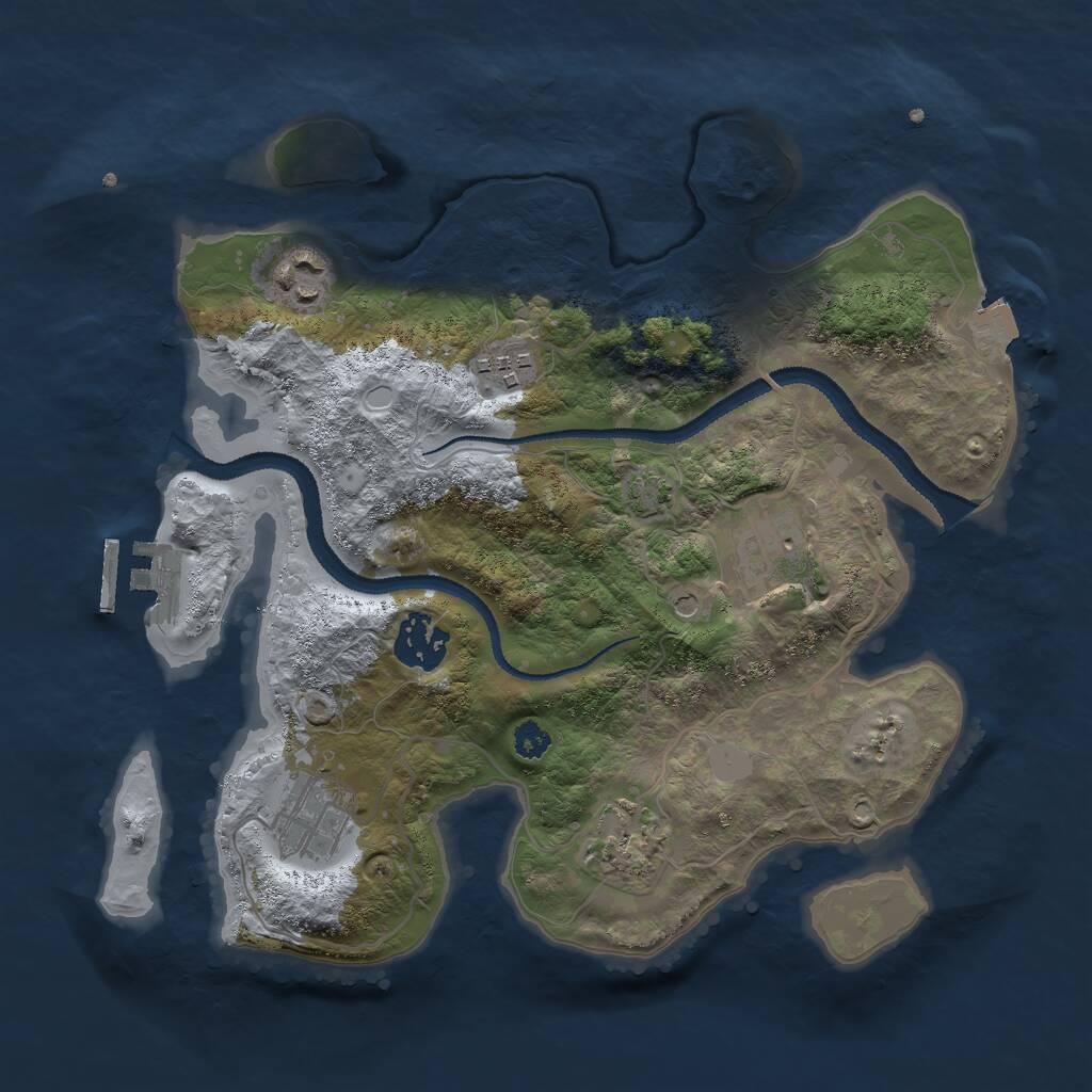Rust Map: Procedural Map, Size: 3000, Seed: 1803801490, 10 Monuments