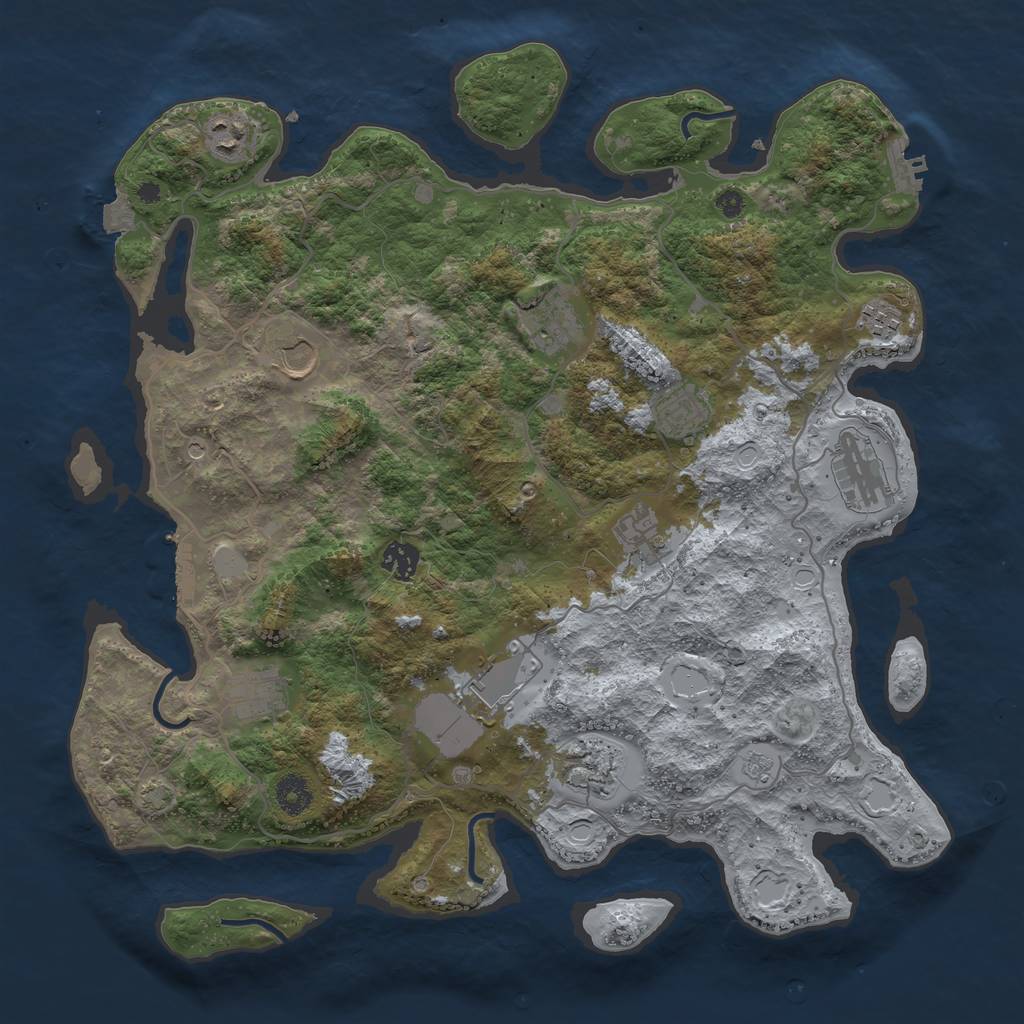 Rust Map: Procedural Map, Size: 4000, Seed: 819526013, 19 Monuments