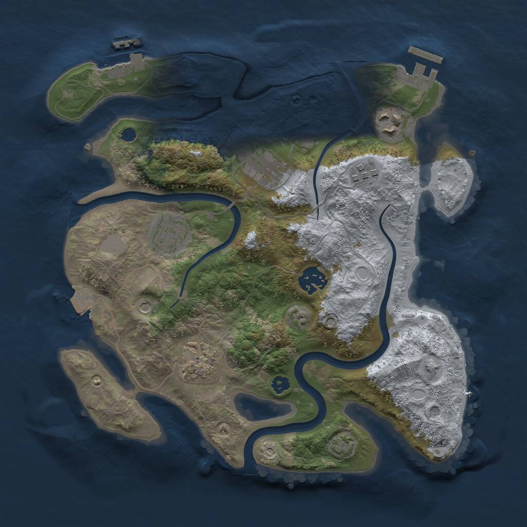 Rust Map: Procedural Map, Size: 3000, Seed: 619213932, 11 Monuments