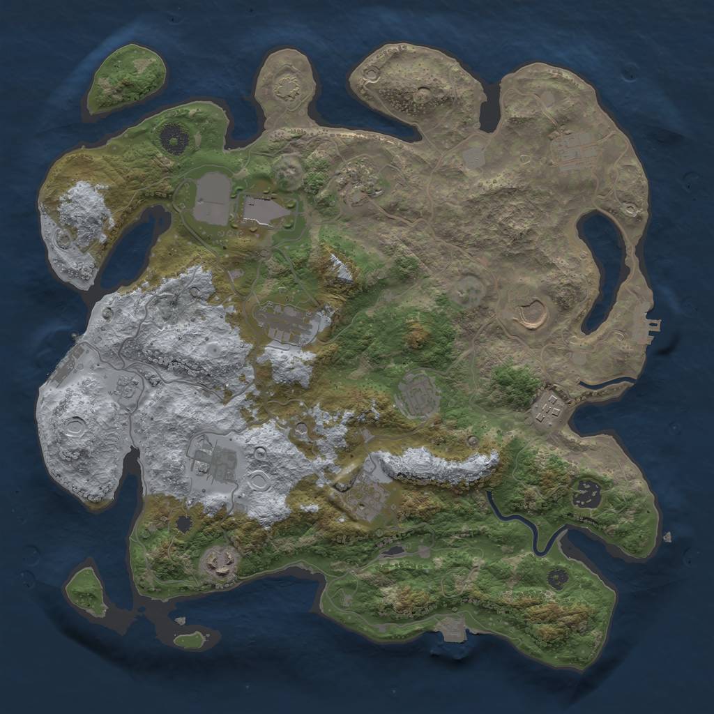 Rust Map: Procedural Map, Size: 3650, Seed: 97679117, 19 Monuments