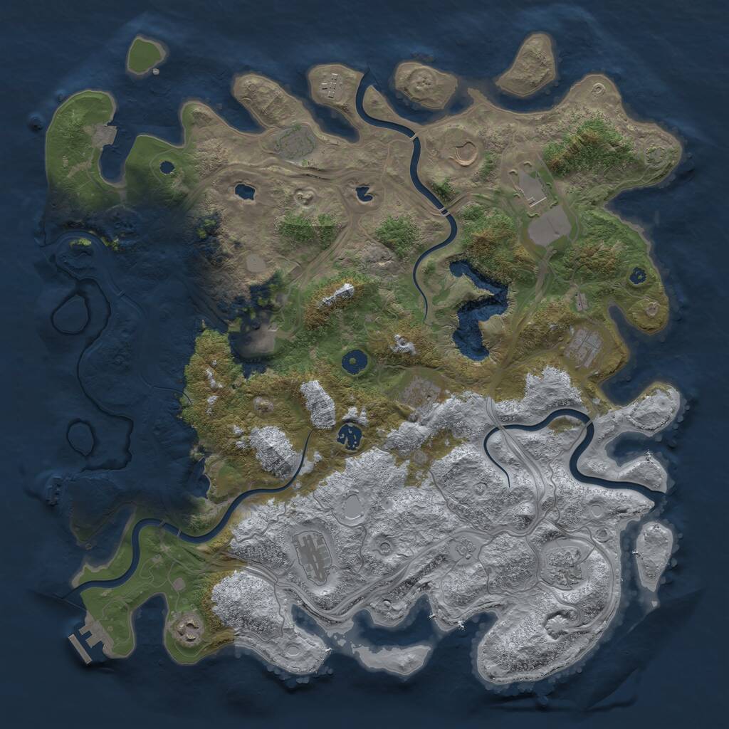 Rust Map: Procedural Map, Size: 4500, Seed: 404505328, 17 Monuments