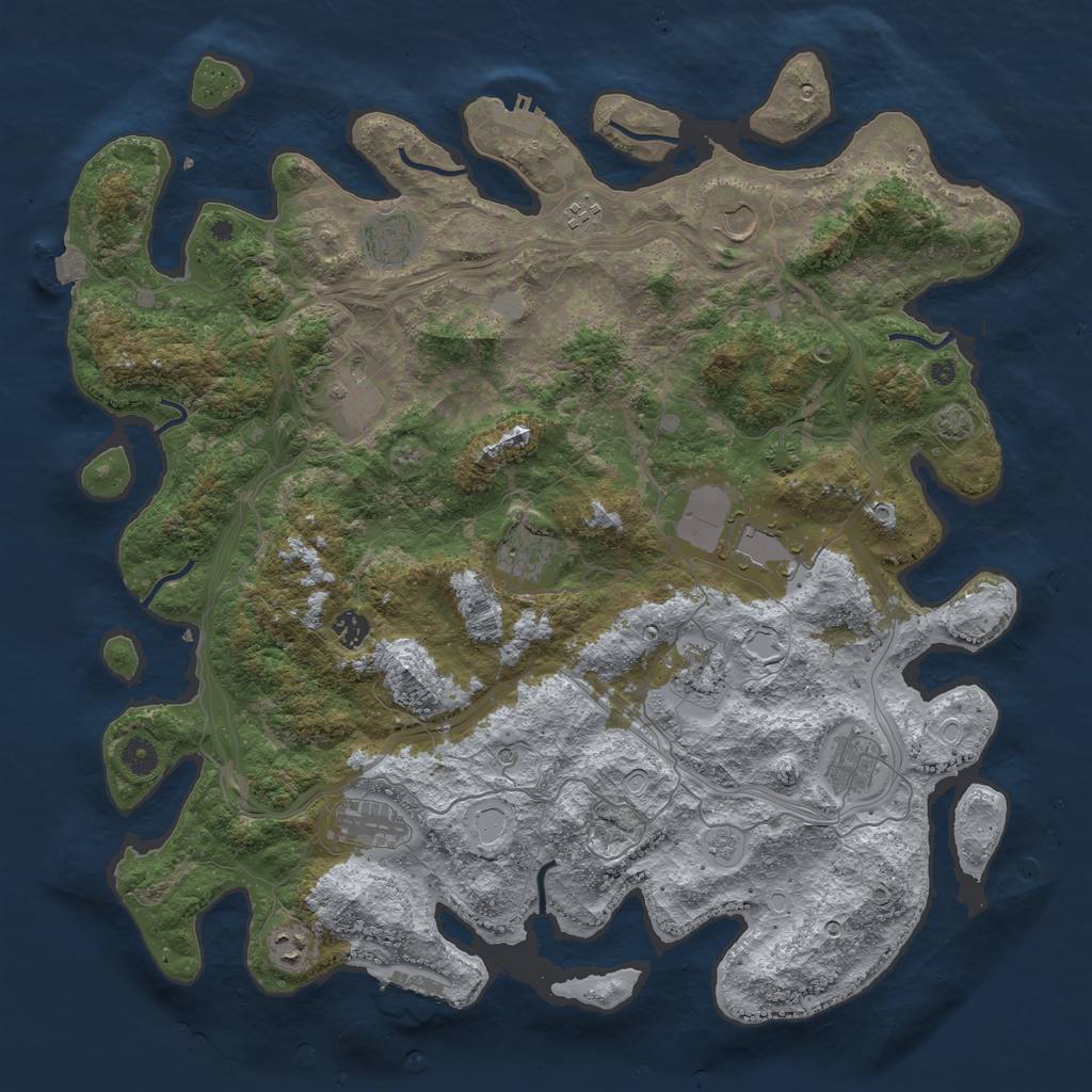 Rust Map: Procedural Map, Size: 4500, Seed: 404505328, 19 Monuments