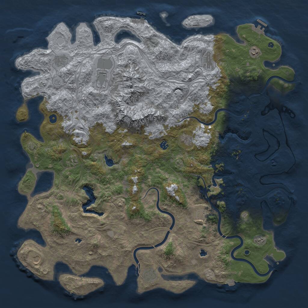 Rust Map: Procedural Map, Size: 5500, Seed: 1434, 17 Monuments