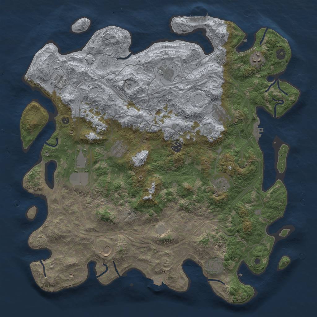 Rust Map: Procedural Map, Size: 4500, Seed: 1060202484, 19 Monuments