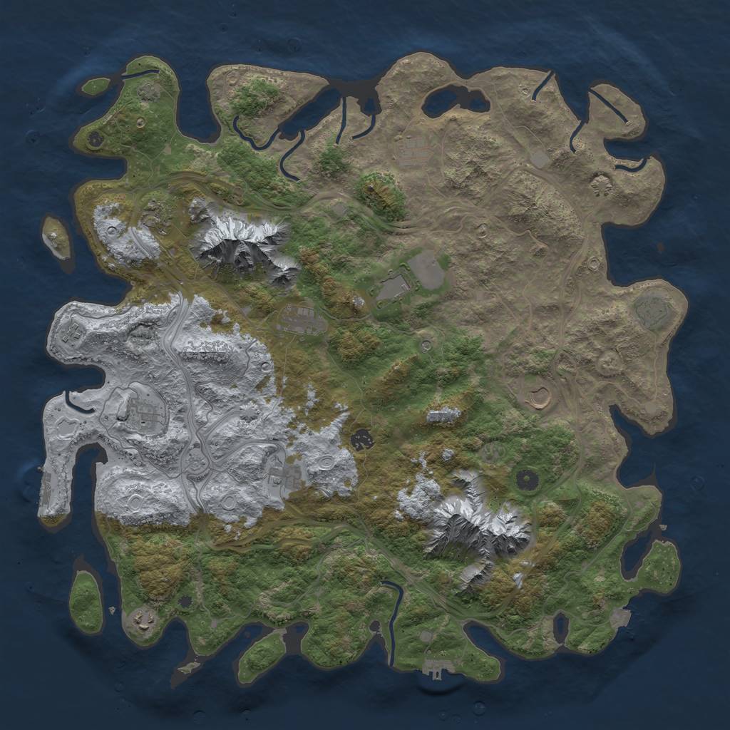 Rust Map: Procedural Map, Size: 5000, Seed: 1375473243, 19 Monuments
