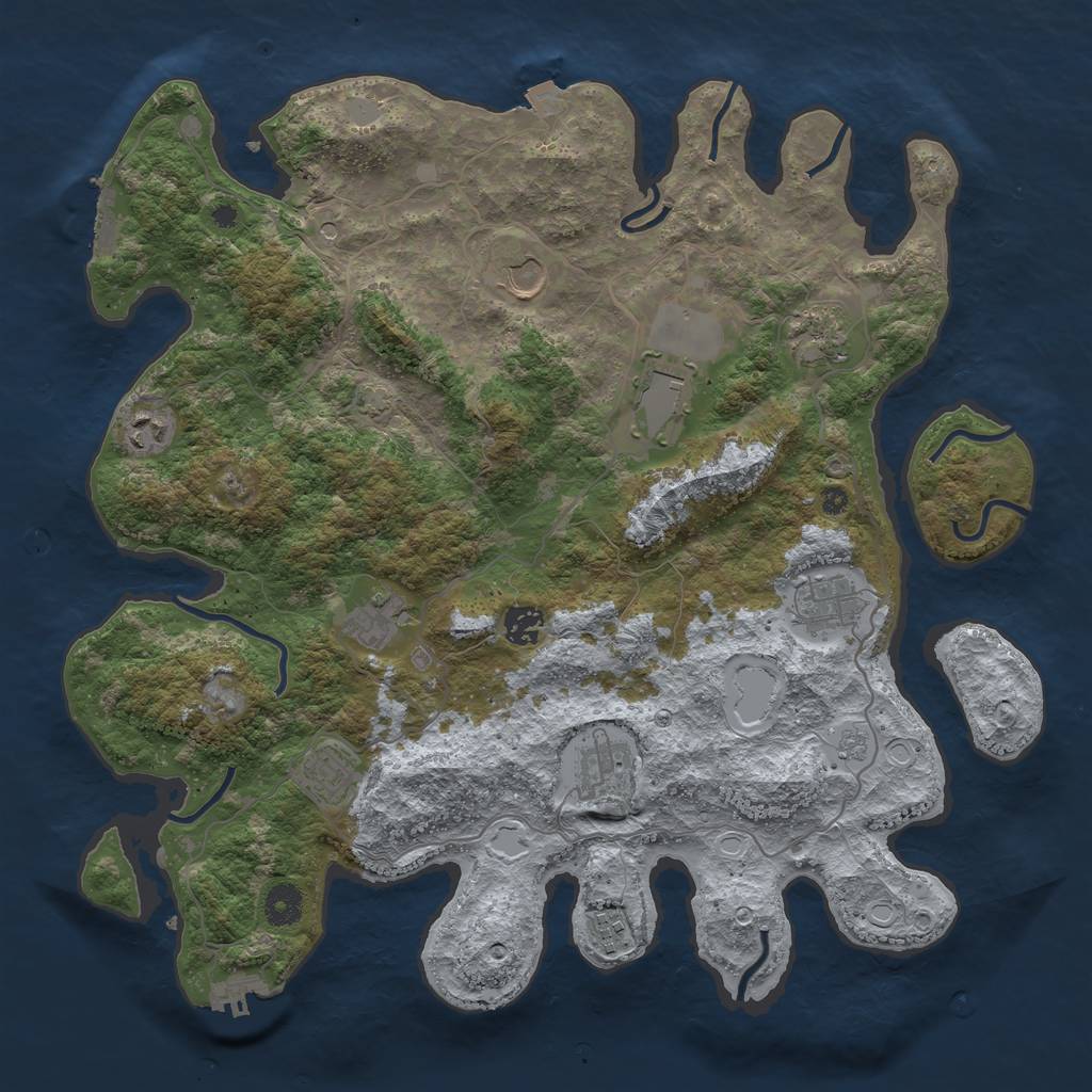 Rust Map: Procedural Map, Size: 4000, Seed: 776048080, 18 Monuments