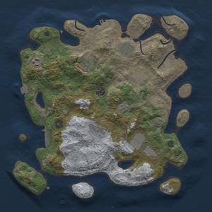 Thumbnail Rust Map: Procedural Map, Size: 3500, Seed: 1284197870, 16 Monuments