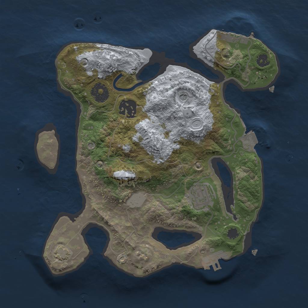 Rust Map: Procedural Map, Size: 2500, Seed: 361453216, 9 Monuments