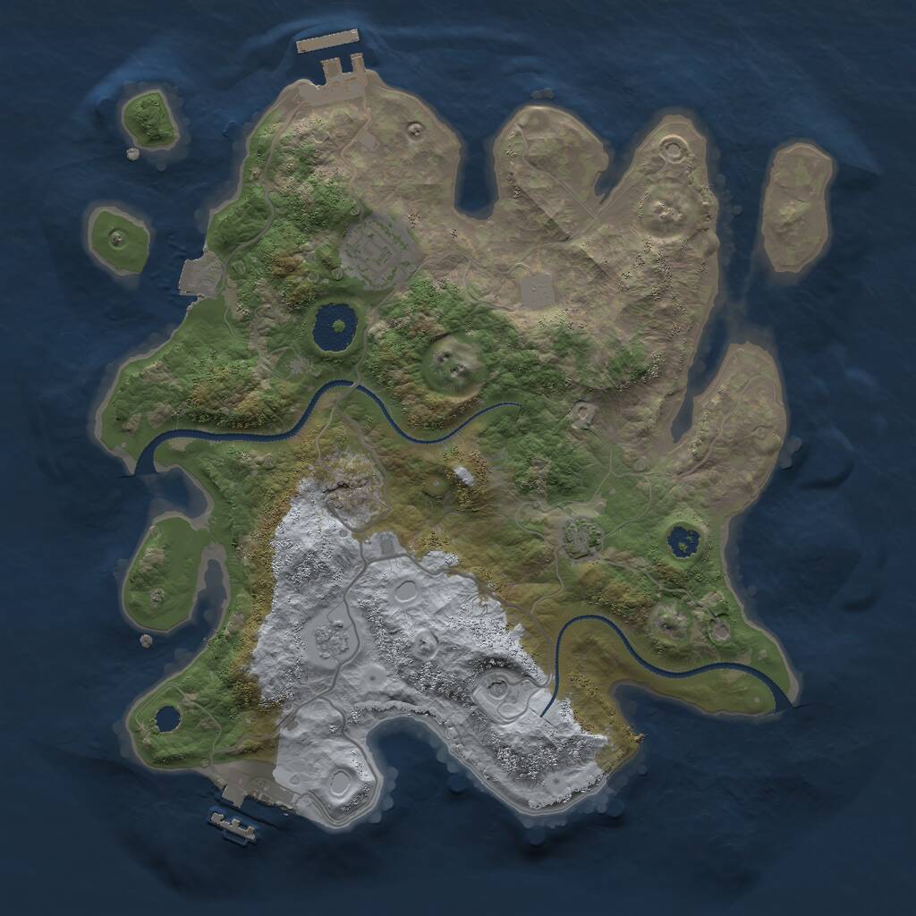 Rust Map: Procedural Map, Size: 2950, Seed: 12545, 7 Monuments