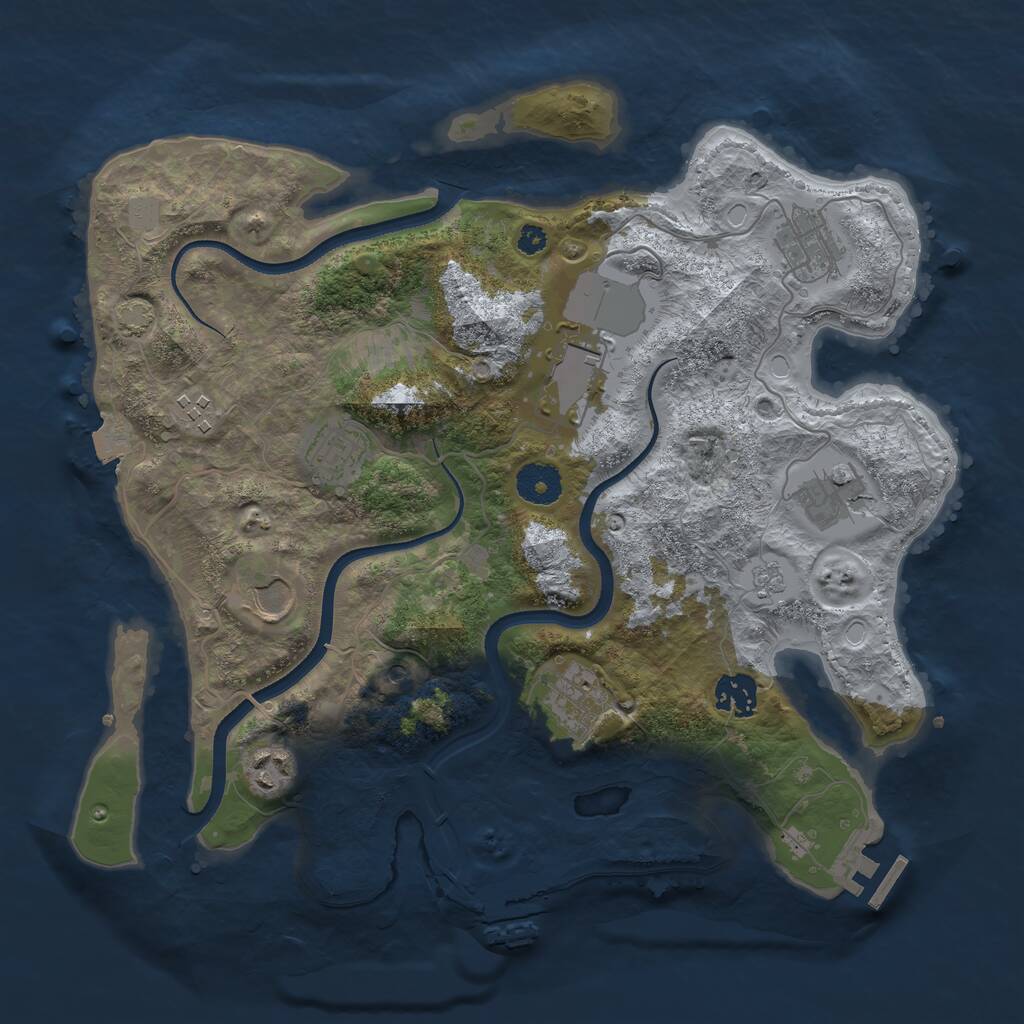 Rust Map: Procedural Map, Size: 3500, Seed: 481570348, 15 Monuments