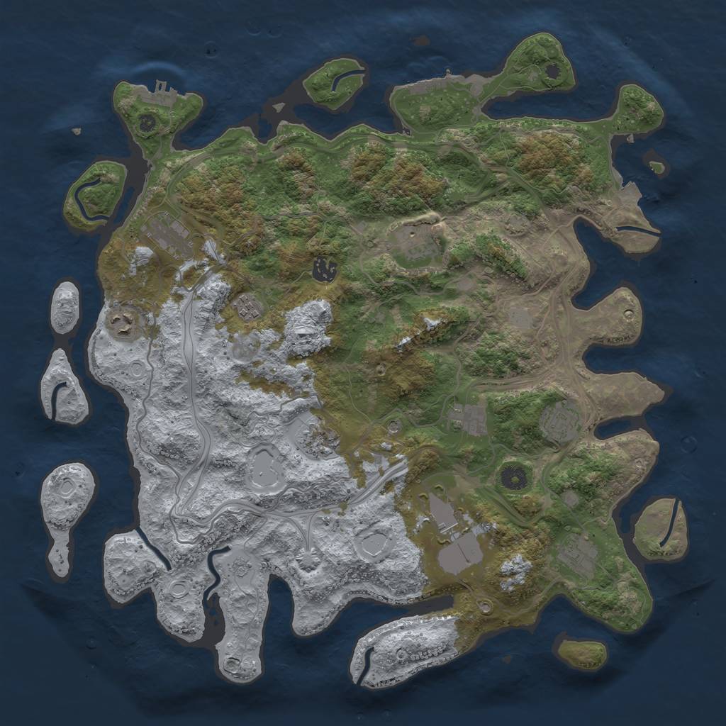 Rust Map: Procedural Map, Size: 4250, Seed: 1956765472, 18 Monuments