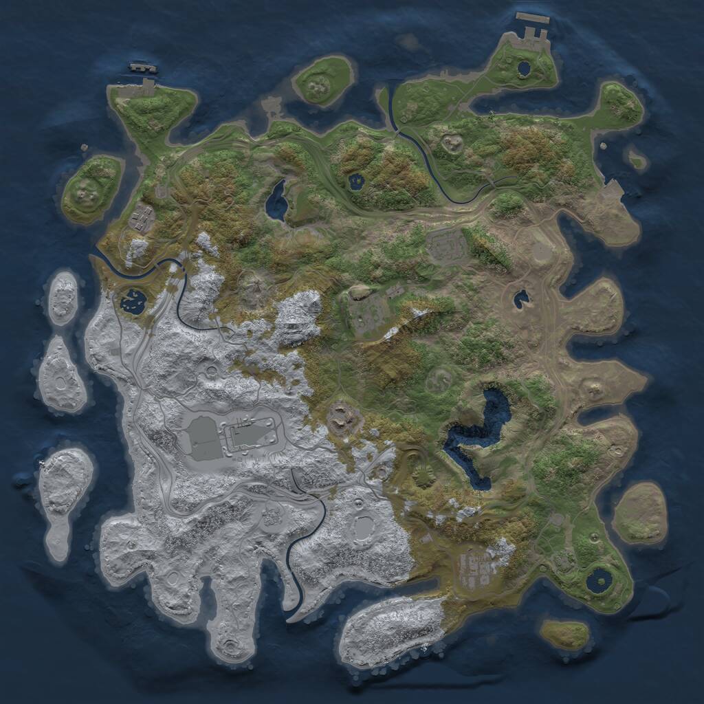 Rust Map: Procedural Map, Size: 4250, Seed: 1956765472, 13 Monuments