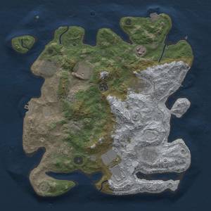 Thumbnail Rust Map: Procedural Map, Size: 3500, Seed: 1887136624, 17 Monuments