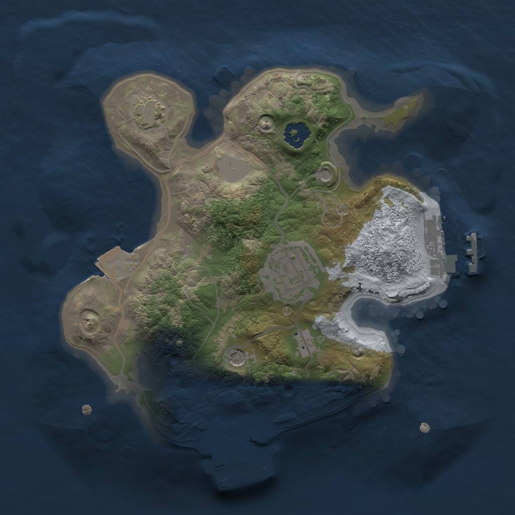 Rust Map: Procedural Map, Size: 2000, Seed: 325126971, 6 Monuments