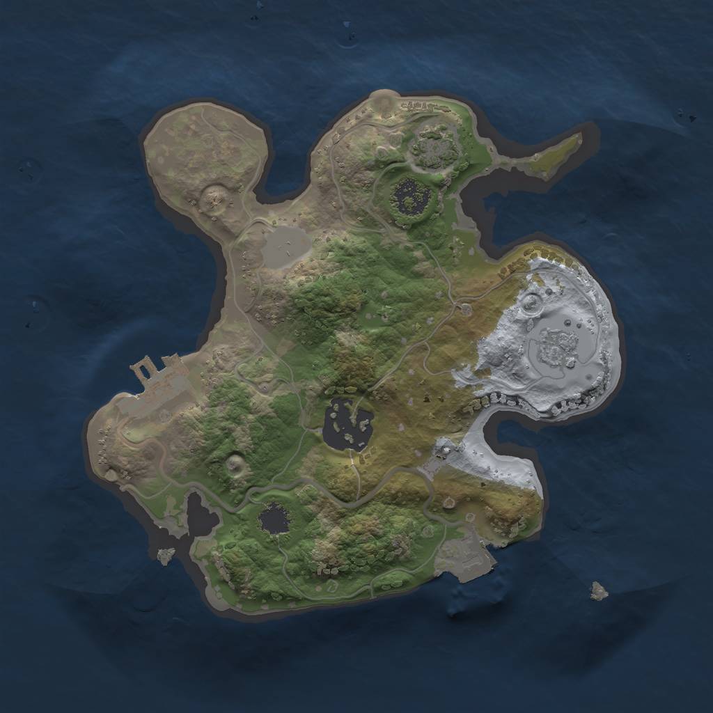Rust Map: Procedural Map, Size: 2000, Seed: 325126971, 7 Monuments