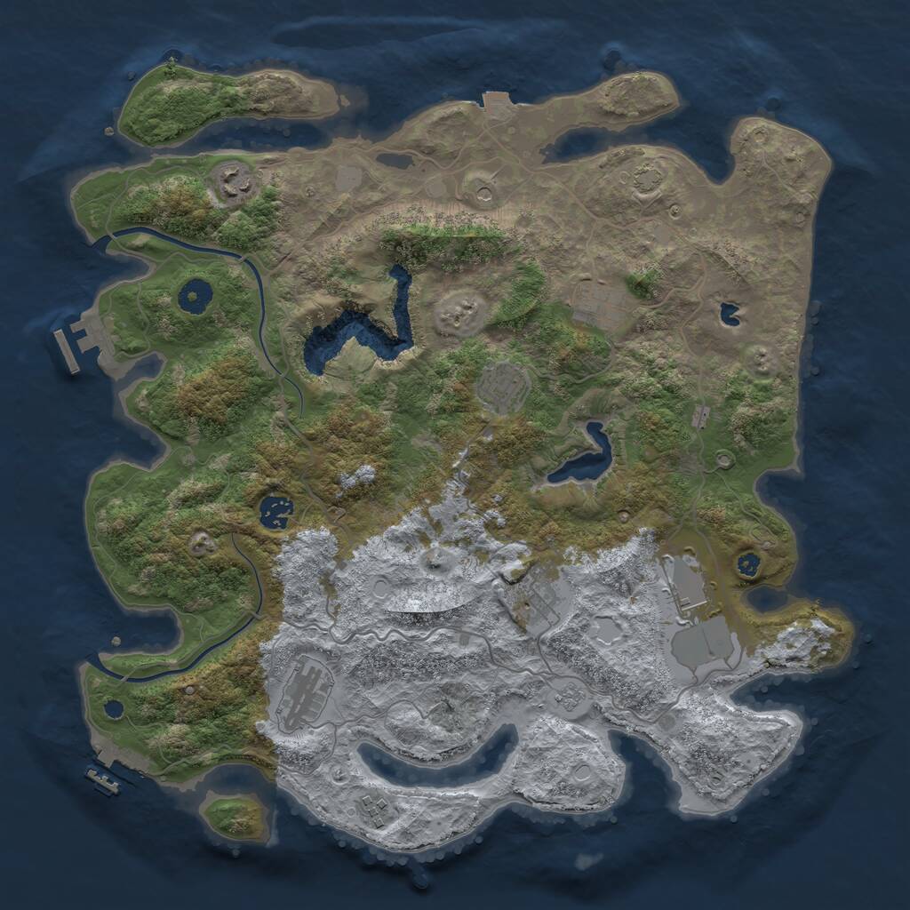 Rust Map: Procedural Map, Size: 4000, Seed: 1857618750, 14 Monuments