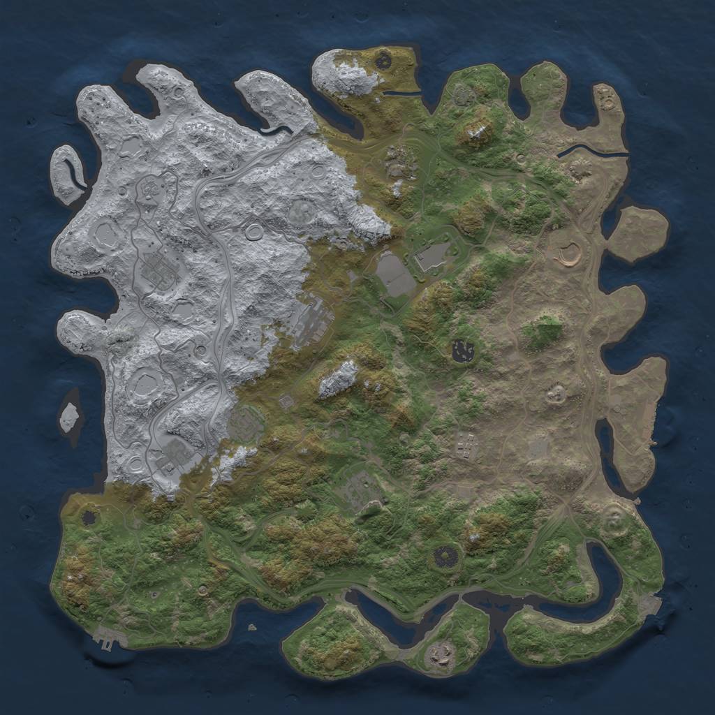 Rust Map: Procedural Map, Size: 4500, Seed: 1879084428, 19 Monuments