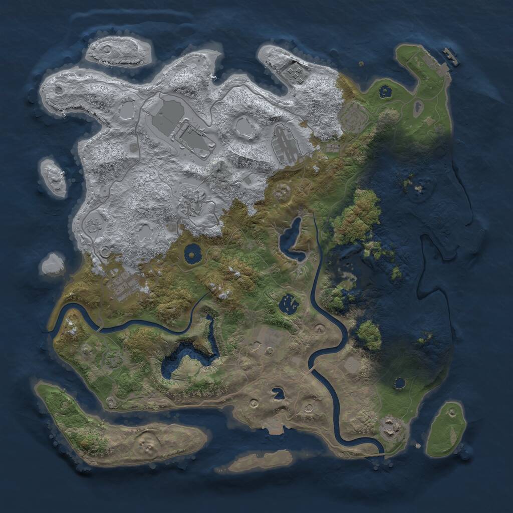 Rust Map: Procedural Map, Size: 4000, Seed: 1964468317, 16 Monuments