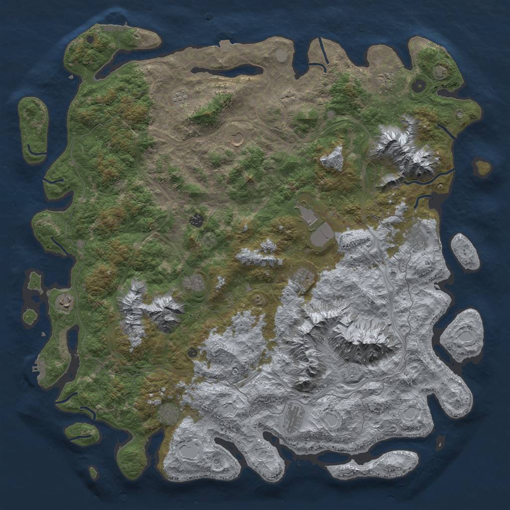 Rust Map: Procedural Map, Size: 5500, Seed: 18213895, 19 Monuments