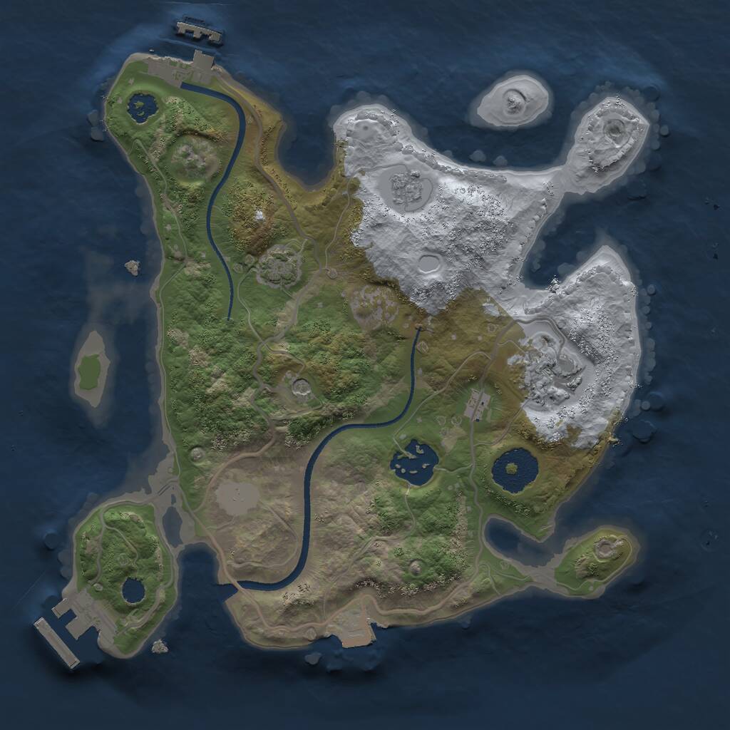 Rust Map: Procedural Map, Size: 2500, Seed: 1785573782, 8 Monuments