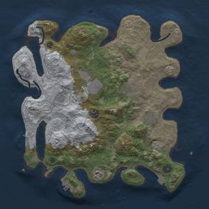 Thumbnail Rust Map: Procedural Map, Size: 3500, Seed: 1397753599, 15 Monuments