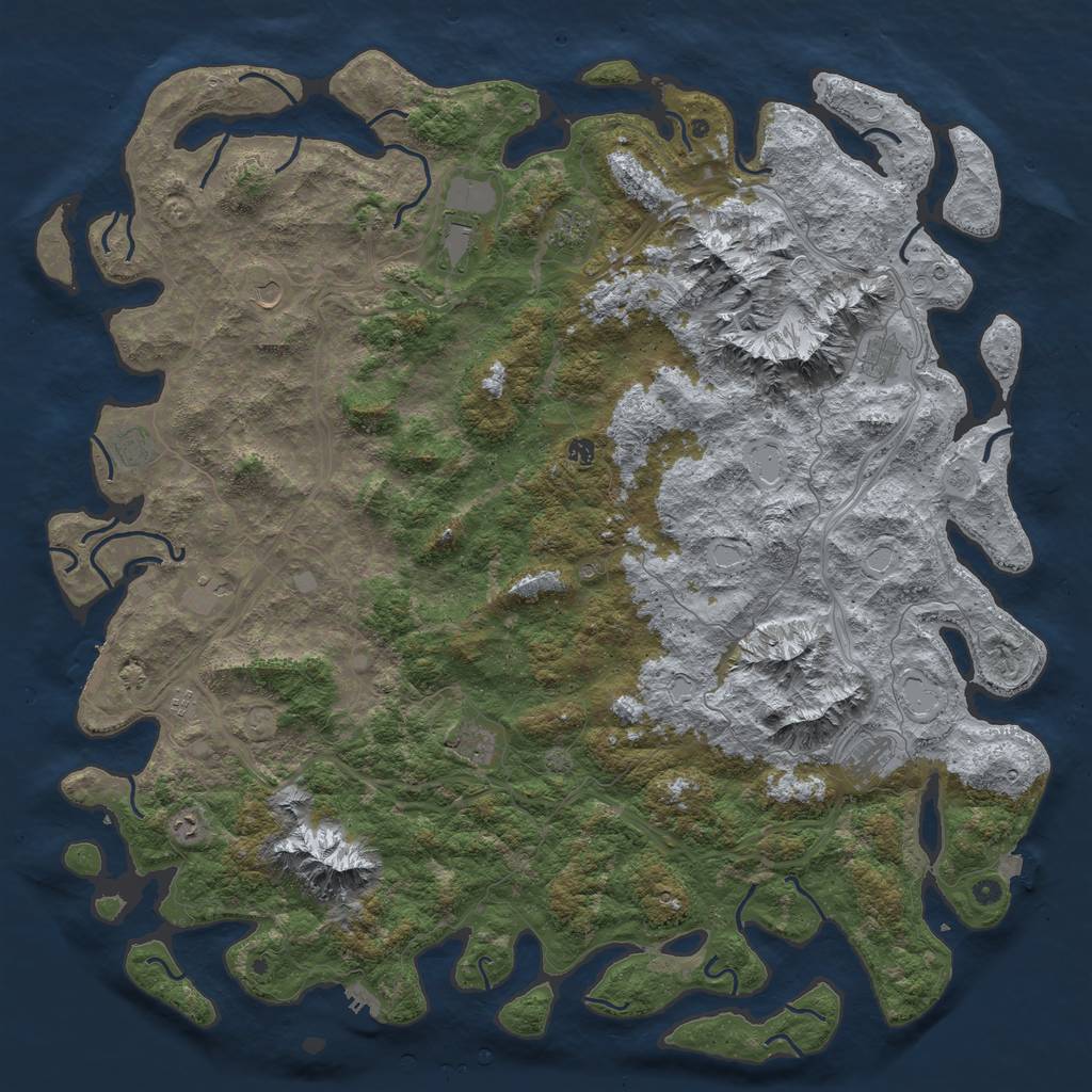 Rust Map: Procedural Map, Size: 6000, Seed: 794986968, 19 Monuments