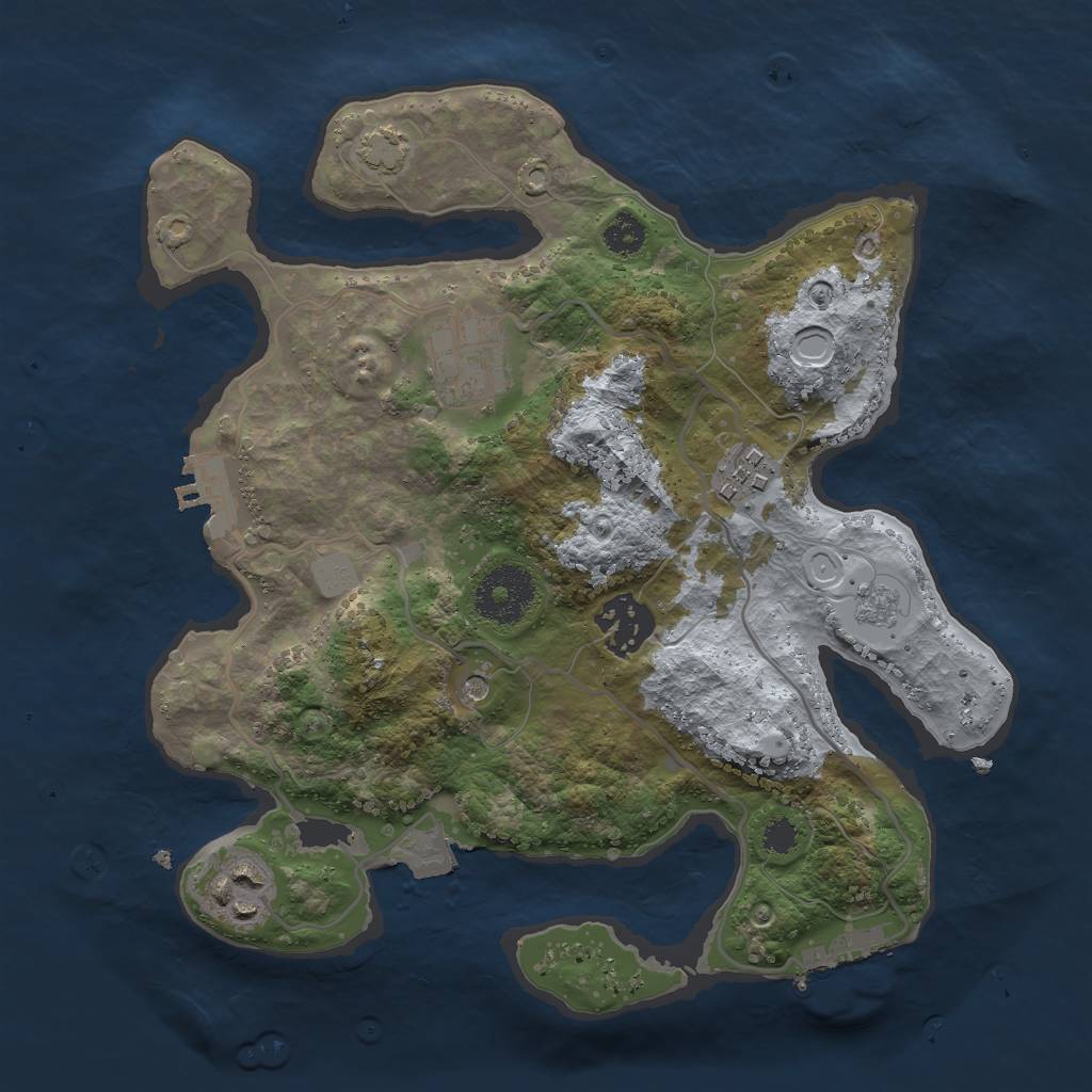 Rust Map: Procedural Map, Size: 2800, Seed: 38, 12 Monuments