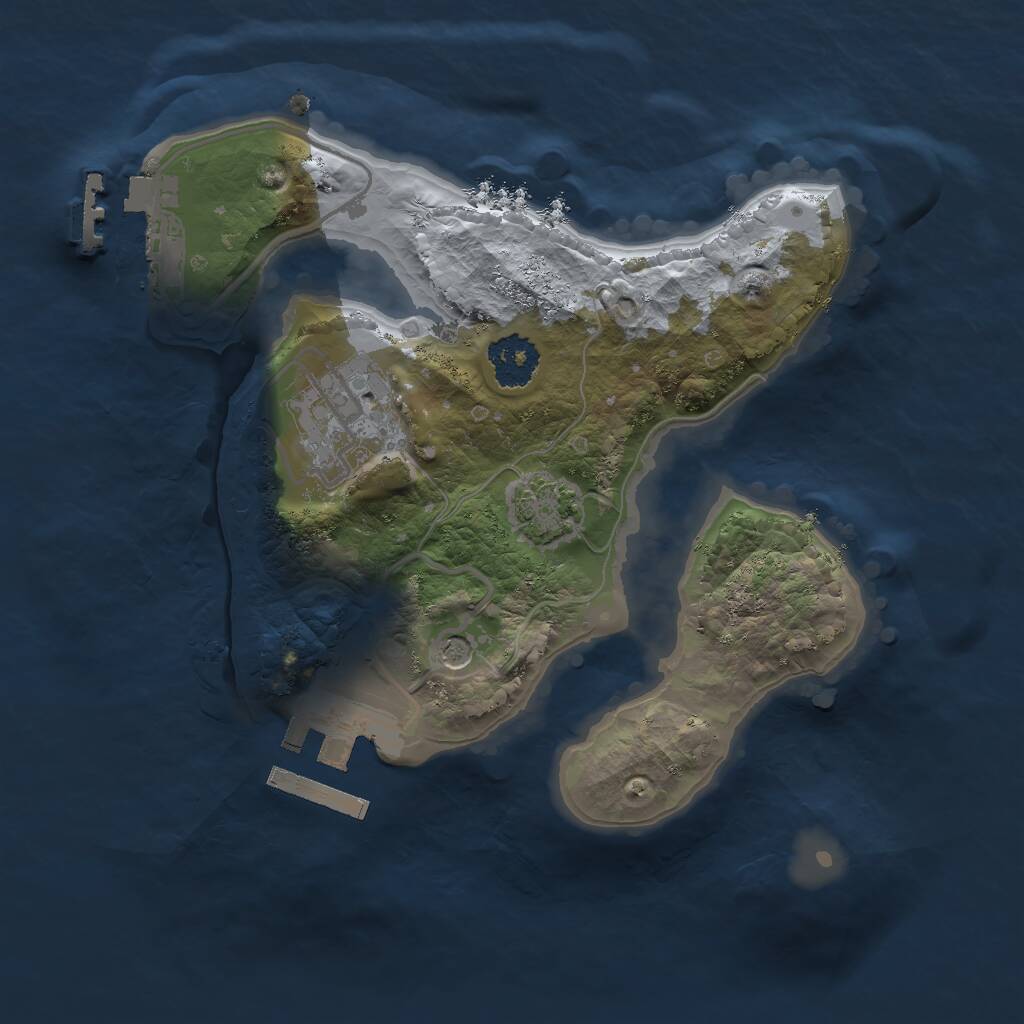 Rust Map: Procedural Map, Size: 2000, Seed: 721736, 6 Monuments