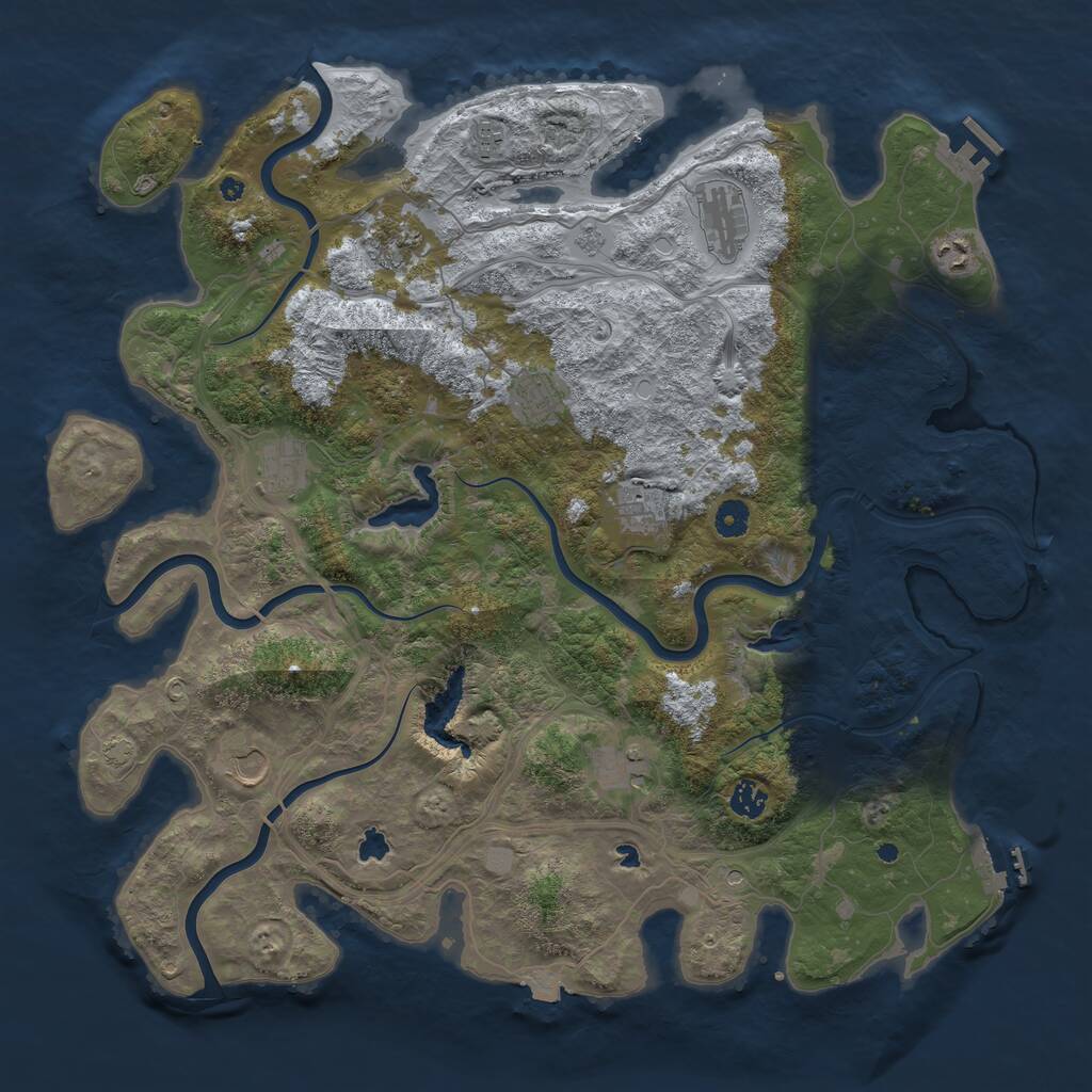Rust Map: Procedural Map, Size: 4500, Seed: 754623690, 16 Monuments