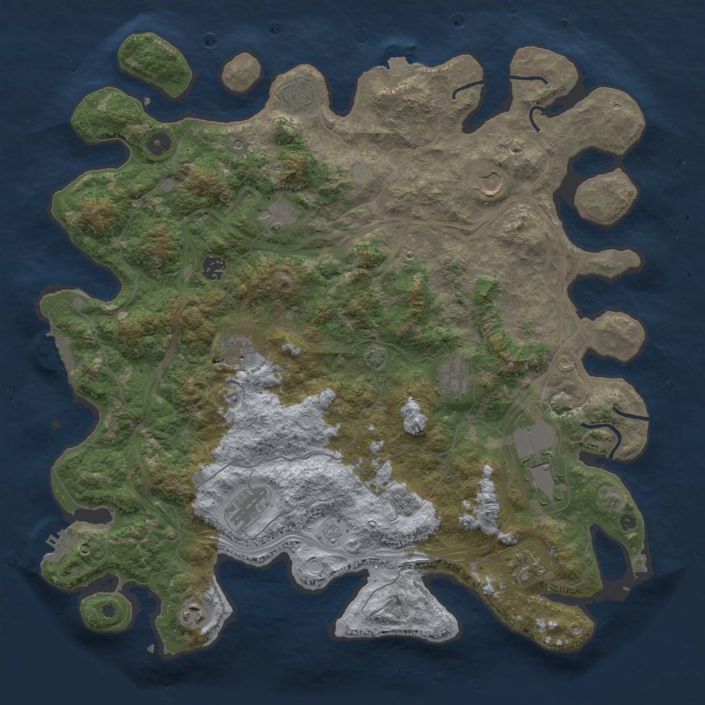 Rust Map: Procedural Map, Size: 4500, Seed: 1081179785, 19 Monuments